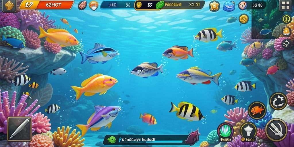 Screenshot gameplay 62HOT dengan aksi Tembak Ikan yang menarik.