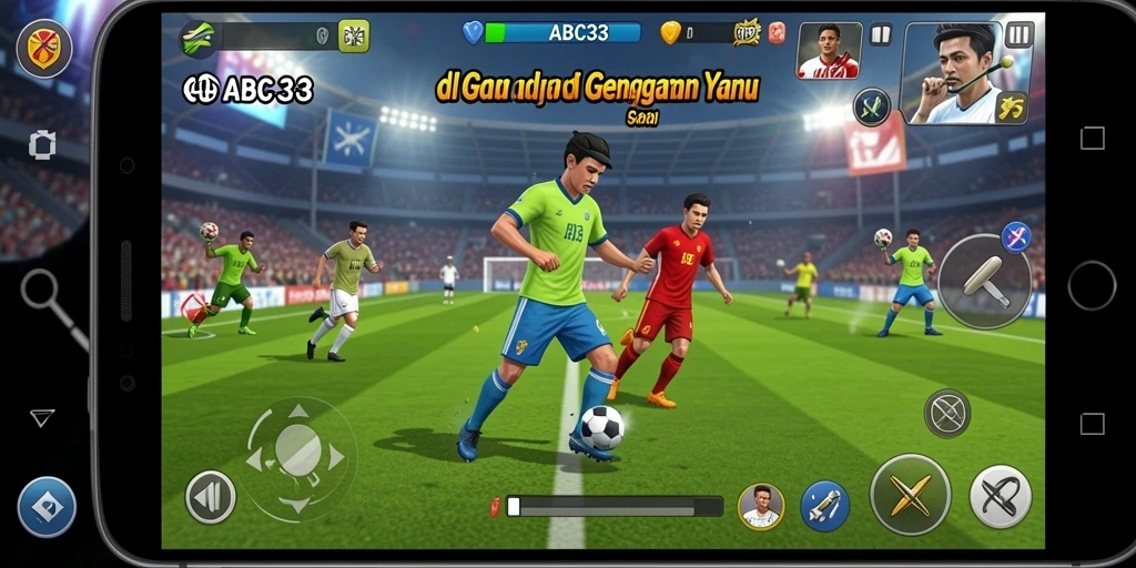 Screenshot ABC33 menampilkan aksi seru dalam gameplay olahraga.