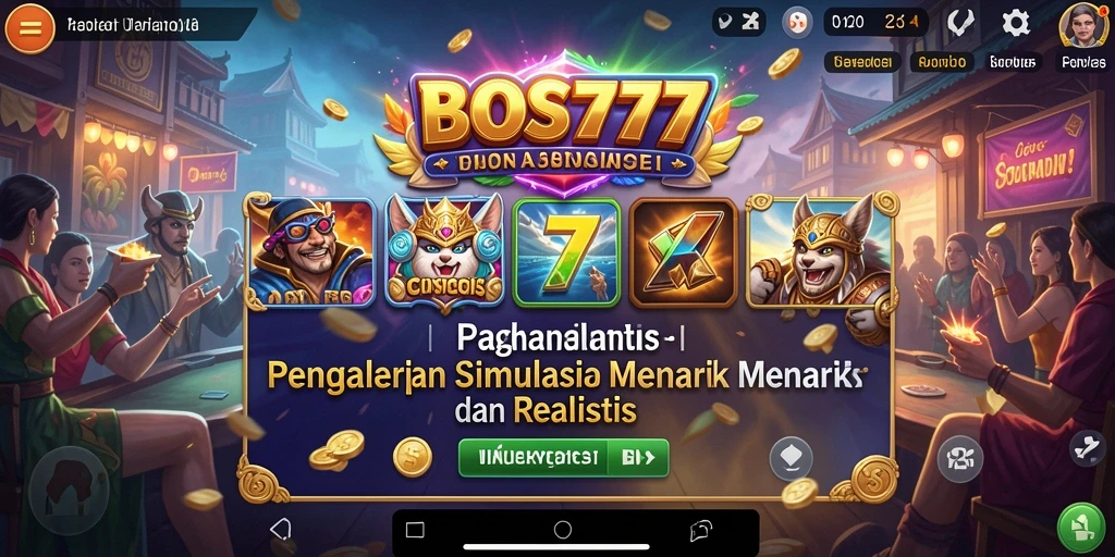 Screenshot utama menunjukkan gameplay seru dari BOS777.