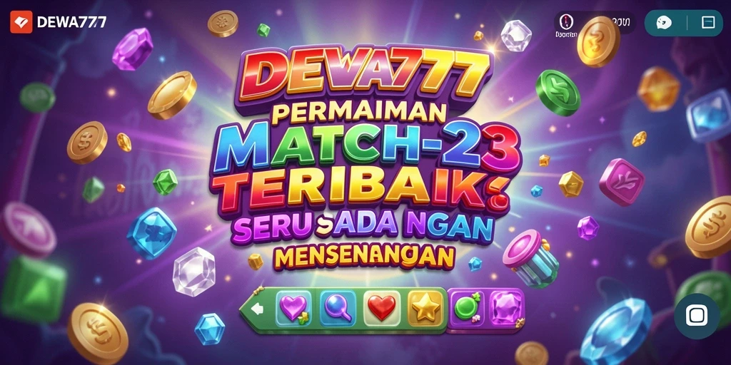 Tampilan seru gameplay DEWA777 yang penuh warna di level Match-3.