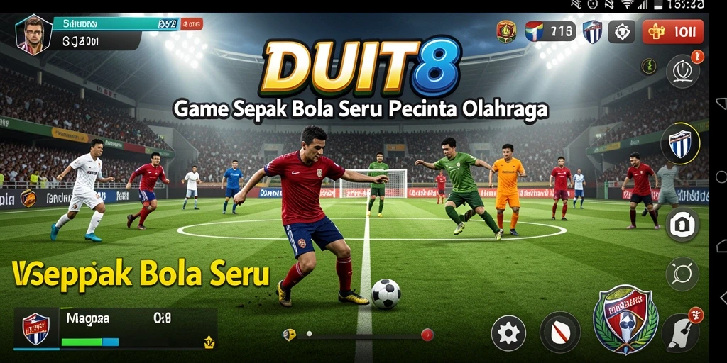 Screenshot gameplay seru dalam permainan sepak bola DUIT8.