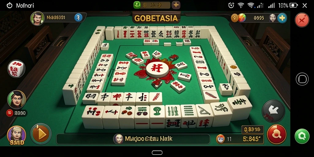 Screenshot menunjukkan gameplay Mahjong yang menarik dan interaktif.