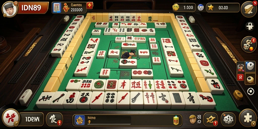 Screenshot IDN89 menampilkan gameplay Mahjong yang seru dan menantang.