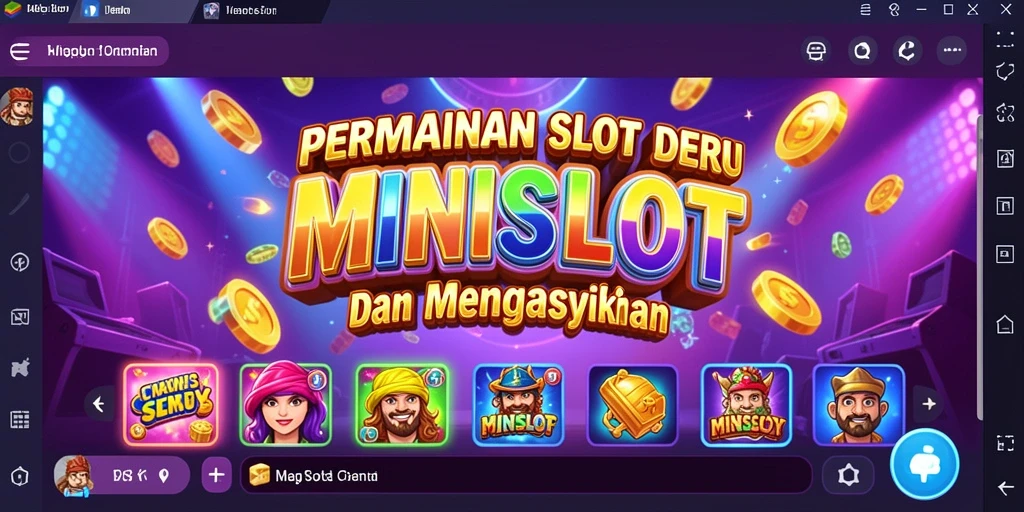 Tampak gameplay mengasyikkan dalam MINISLOT yang penuh warna.