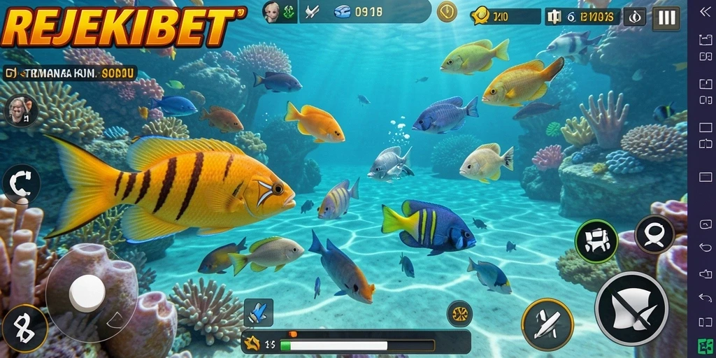 Tampilan menarik saat gameplay Tembak Ikan REJEKIBET.
