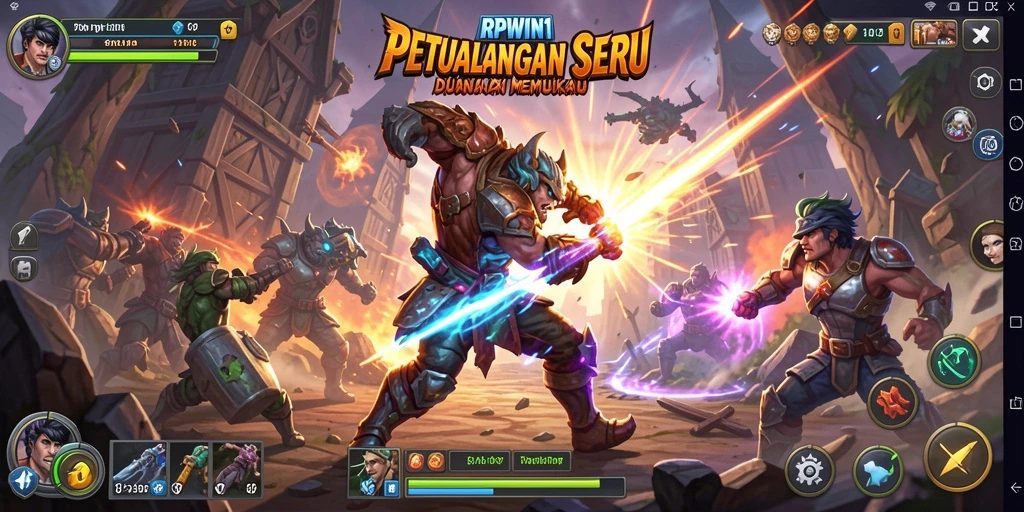 Tampilan aksi intens dari gameplay RPWIN1 yang mendebarkan.