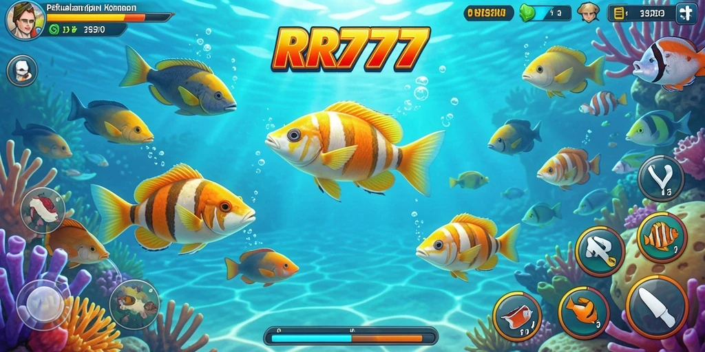 Tampilan gameplay menarik dari RR777 dalam menangkap ikan.