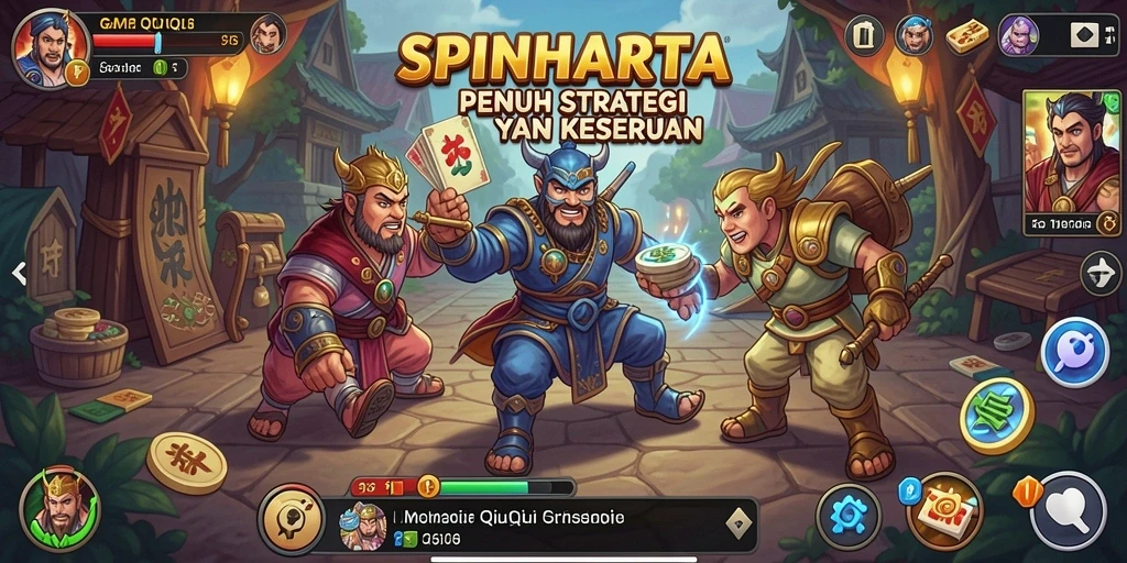 Tampilan gameplay seru dari SPINHARTA, game QiuQiu yang menantang.