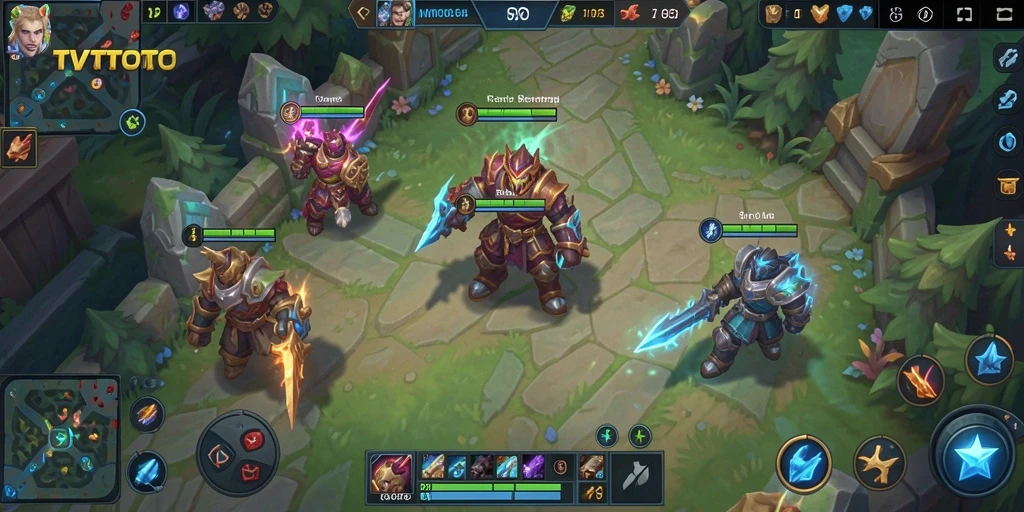 Gameplay seru TVTOTO dengan pertarungan karakter unik.