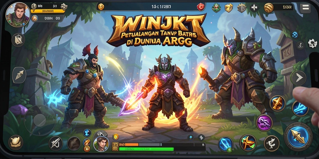 Screenshot gameplay WINJKT menampilkan aksi pertempuran yang mendebarkan.