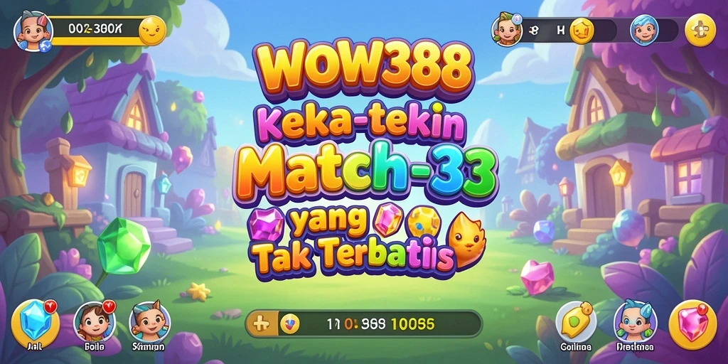 Screenshot WOW388 menampilkan gameplay seru dan colorful dari permainan Match-3.