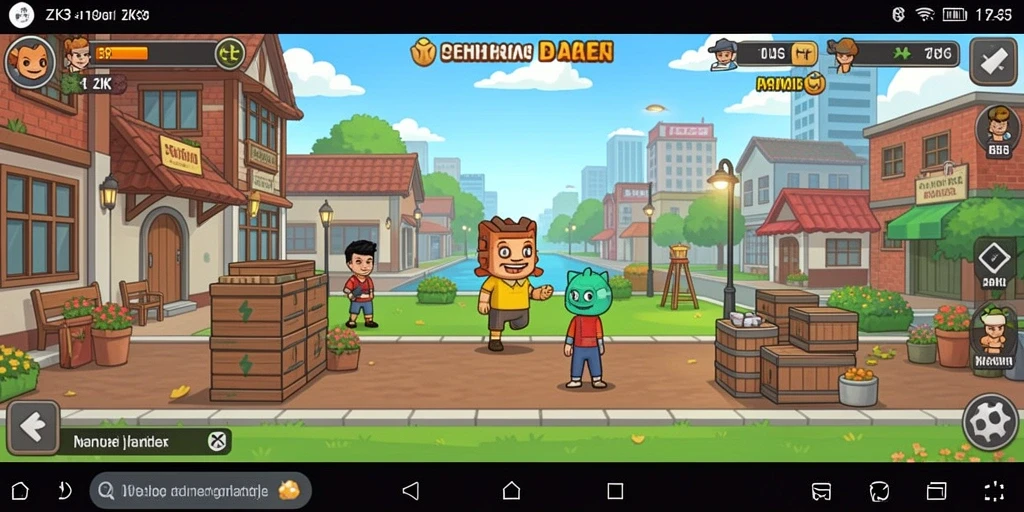Tampilan gameplay utama <strong>ZK3</strong> yang seru dan penuh warna.