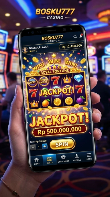 Screenshot tampilan utama aplikasi bosku777.